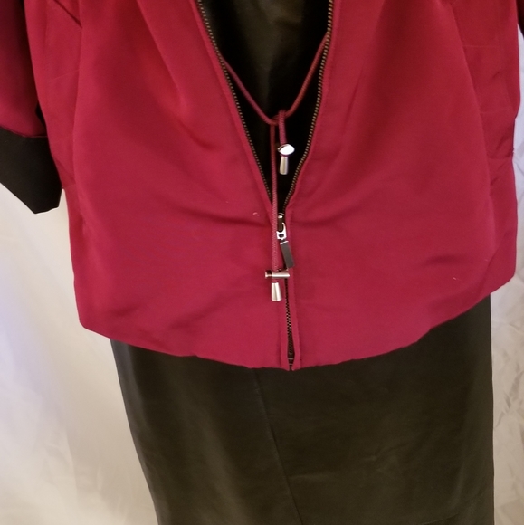 Womens Jones New York Jacket Zip Lightweight Red - Picture 6 of 8